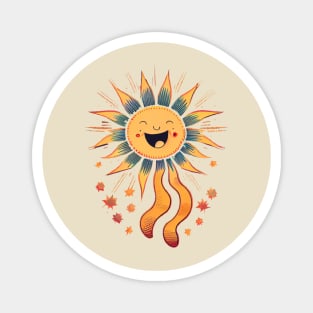 Retro Happy Sun Magnet